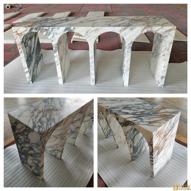 table console longue en pierre naturelle