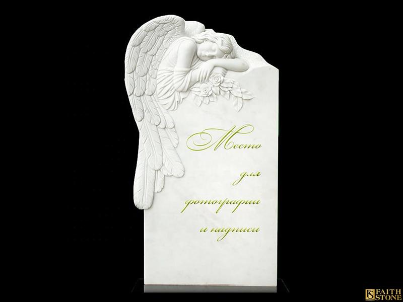 pierre tombale d'ange blanc