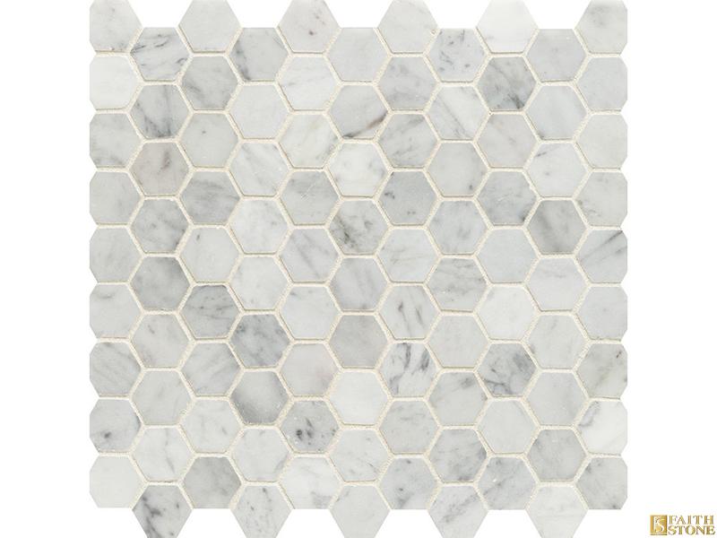 Mosaïque de marbre hexagonale