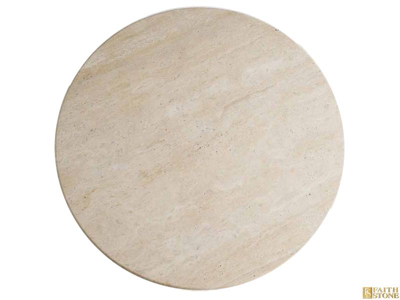 Table circulaire en marbre travertin