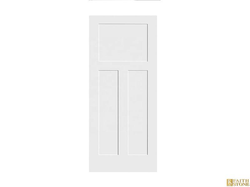 Porte Shaker à 3 panneaux en bois blanc