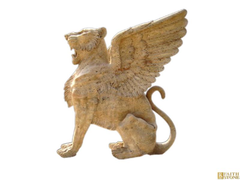 Statues de lion en marbre