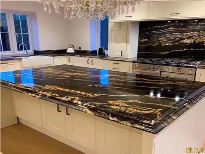 Titanium black granite