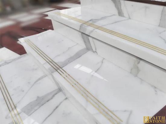 white marble stairs