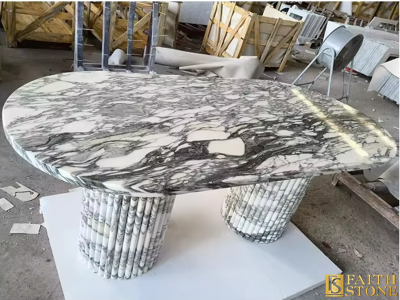  Arabescato Venato White Marble table